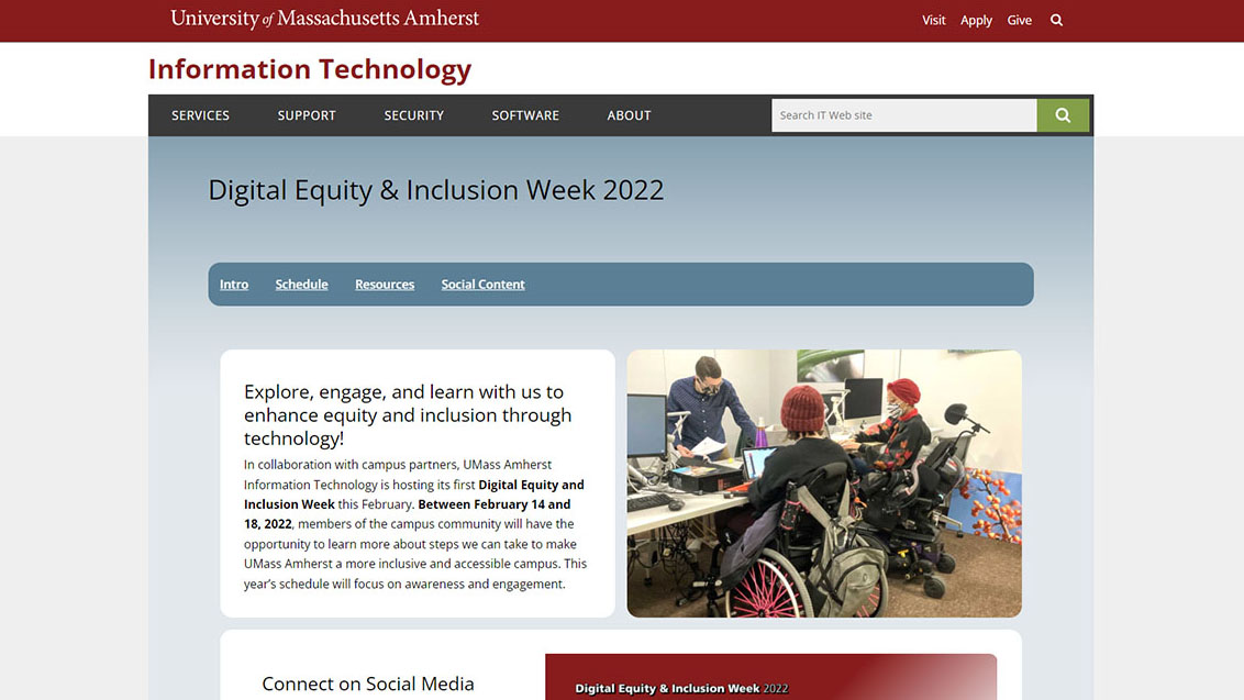 website titled digital equity and inclusion week 2022