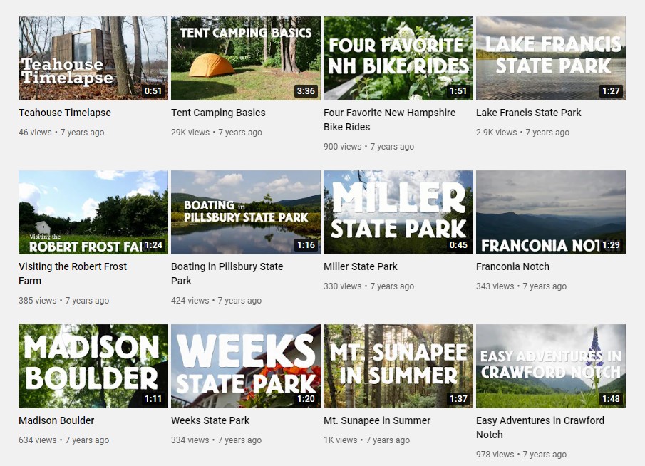thumbnails on my youtube channel